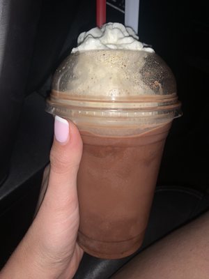 Vegan Chocolate shake made with coconut milk.