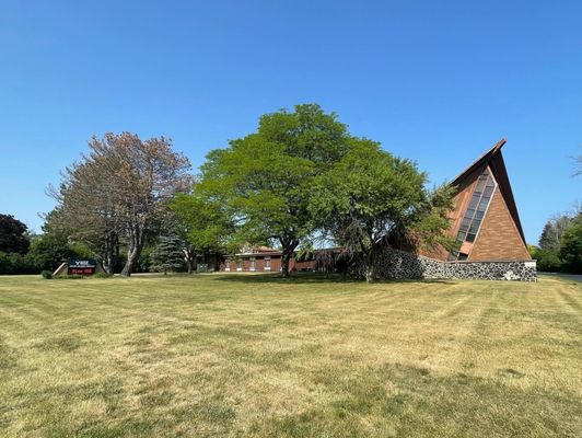 Street view of church building