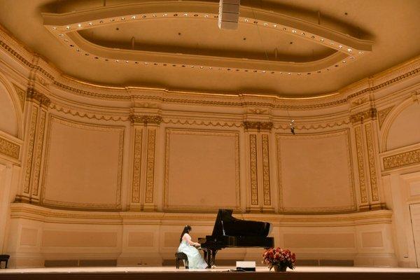 Dr. Tian Song's student Celena Ho performs at Stern Auditorium at Carnegie Hall