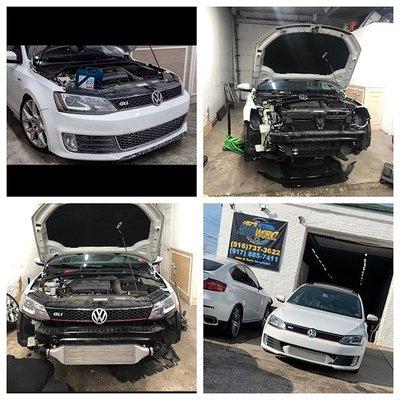 Volkswagen in for upgraded intercooler install.