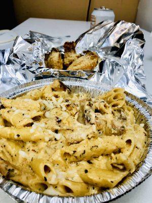 Pasta and Garlic Parmesan wings