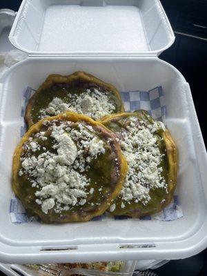 Picaditas with beans (very similar to a sope without the meat)