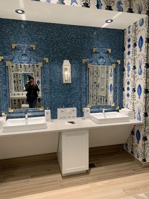 The fun aquatic themed bathroom