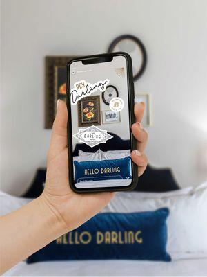 Mockup of Instagram stickers cards we designed for The Darling Visalia Boutique Hotel