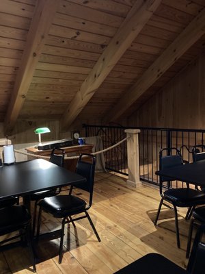 Upstairs loft with additional seating