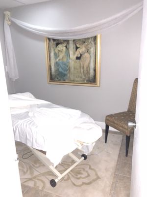 One of our treatment rooms. When designing our rooms we want to make sure it's inviting and tranquil.