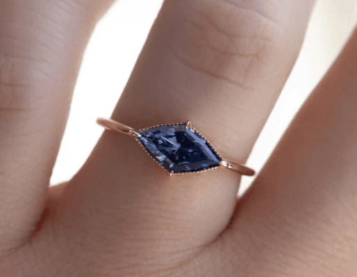 Something for Everyone for Every Occasion, Natural Blue Sapphire Custom Cut by John Dyer, Set in our Clara Setting