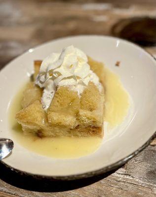 The amazing bread pudding dessert at Lucky Bones