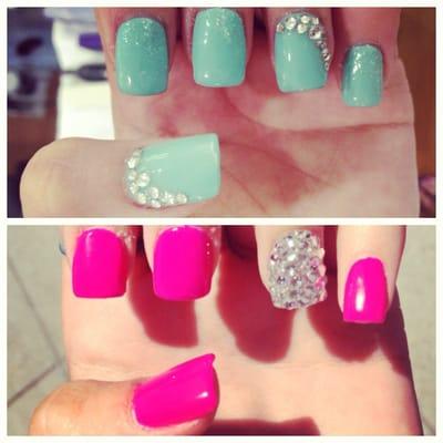 My sister and my nails. Done by Nikki!!! ONLY $30. All prices are upfront and the staff is willing to work with you!