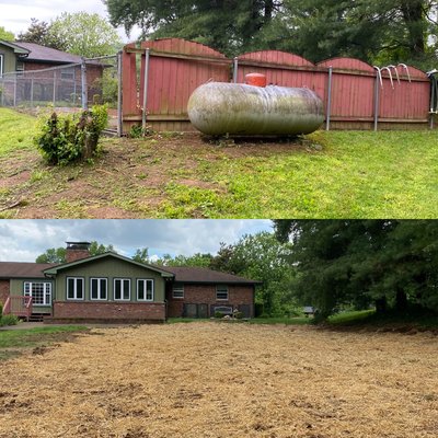 Swimming pool demolition before & after