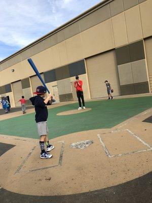 Wiffle ball game on Sudsy Field.