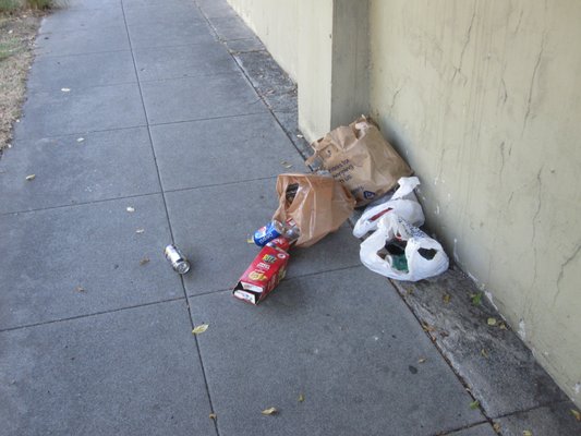 Many times, The homeless just dump their garbage wherever they see fit.