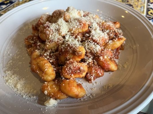 Gnocchi and bolognese sauce