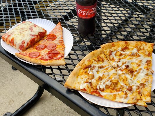 Sicilian Slice,  Pepperoni,  Buffalo Chicken