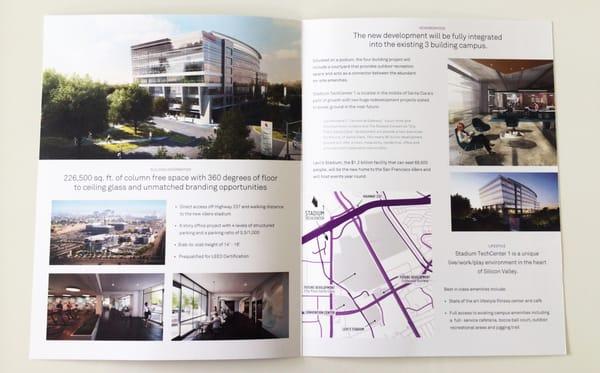 Stadium Tech Center brochure design  for Spear Street Capital