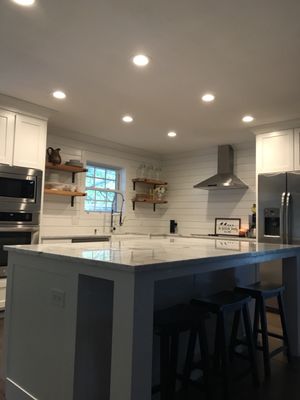 New can lights in kitchen remodel