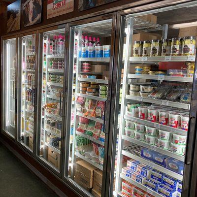 Full shelves of Cabot Creamery Cooperative Cheese and Dairy Products