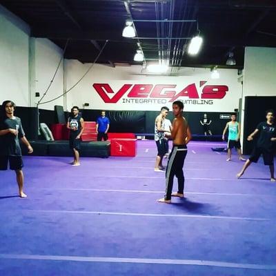 Open floor practice for tricking. 
 
 Weekday Evenings at 9pm.