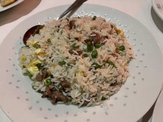 Beef Fried Rice with Sauteed Beef and Onions