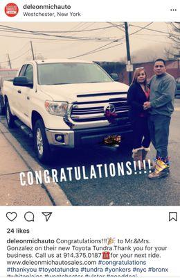 Our 2016 Toyota Tundra sold!! We sell any make any models from $1995 Down payment @deleonmichauto