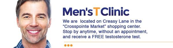 Stop by anytime without an appointment to receive a FREE testosterone test!