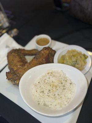 Turkey Wings, Cabbage, and Rice and Gravy