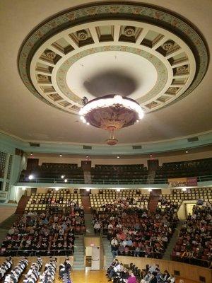 Chandelier inside the graduation hall