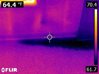 Water intrusion found during a home inspection with thermal imaging