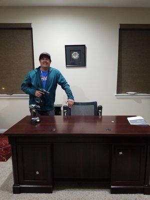 A big executive desk assembled in Dublin  CA.