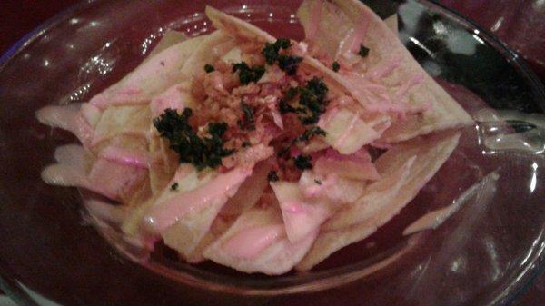 Crispy chicken skins and plantains