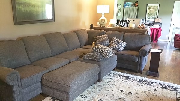 Our tech was able to refill and restore life to the inside backs on the sectional for this customer.