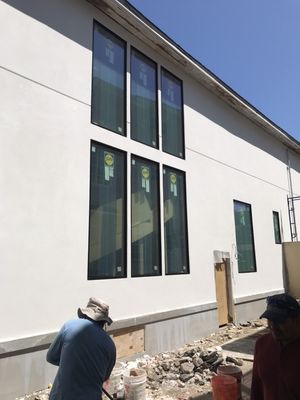 Exterior stucco at new home