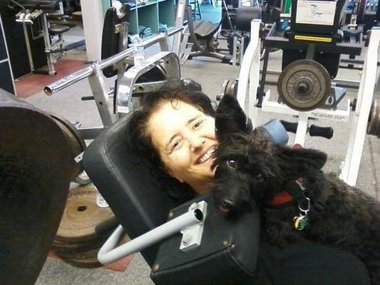 Dr G working out with her canine trainer!