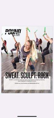 Rock at Pound Fit!!! A great workout. Check.  Nuryoga1018.com for Class times.