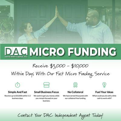 Micro Funding $3,000 to $10,000