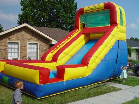 Our inflatables are not toys, they are full size professional units.  Large enough for adults, but small enough to fit in most yards!