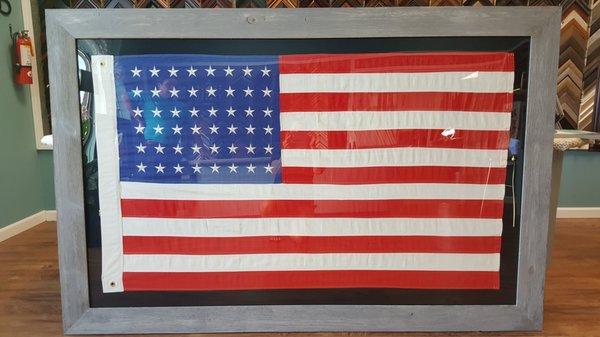 We love showing our support by framing our American Flag!