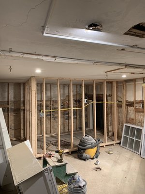 Studded out a new laundry room