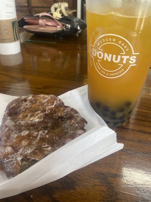 Boba, and apple fritter