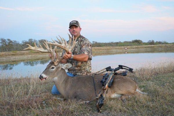 Leo nicknamed this buck the saw buck, shot with a crossbow at 32 yards - scored 253".