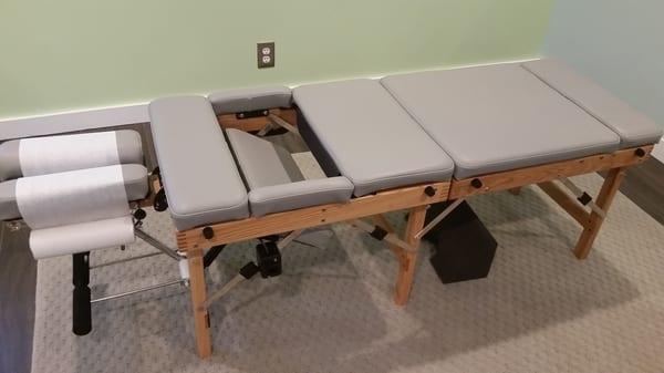 Our adjusting tables allow expecting moms to lay comfortably during their adjustments.