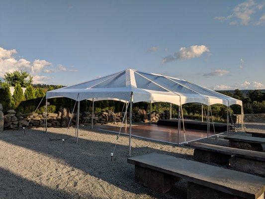 20x40 Clear-top tent with dance floor