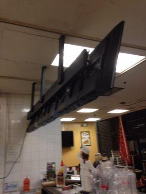 3 TVs Installation for a restaurant's menu