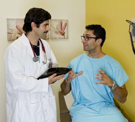 Naturopathic medical student meeting with patient