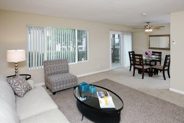 Seacliff Apartments in Pacifica~Living Room and Dining Room Area