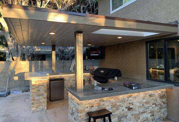 BBQ area and patio cover we built