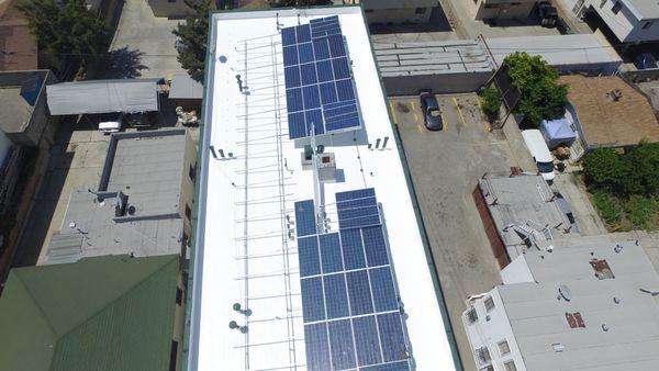 Silicone Roof Coating commercial building in Los Angeles, CA