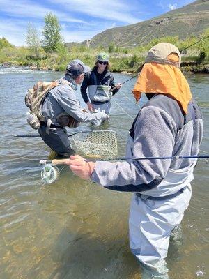 Ken explaining some of the finer points of fly fishing.