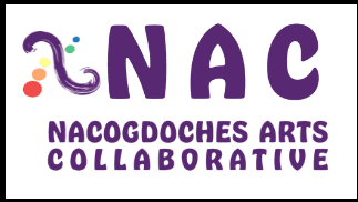 Our logo is a N-shaped paint stroke with five colored dots representing theatre, dance, art, music and creative writing.