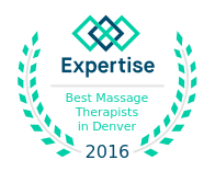 Expertise Award - Best Massage Therapists in Denver 2016 - Voted one of the Top 10 places to receive a massage by CitySearch Best of Denver.